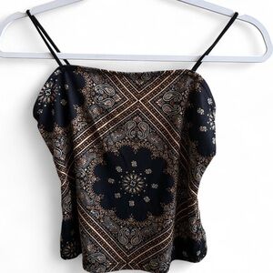 Forever 21 Black and Tan Paisley Camisole